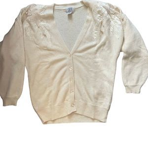 Vintage Beaded Off-White Sweater